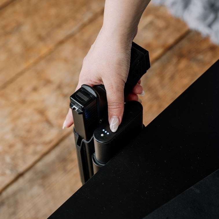 Close up of thumbprint unlocking the Reach 2S