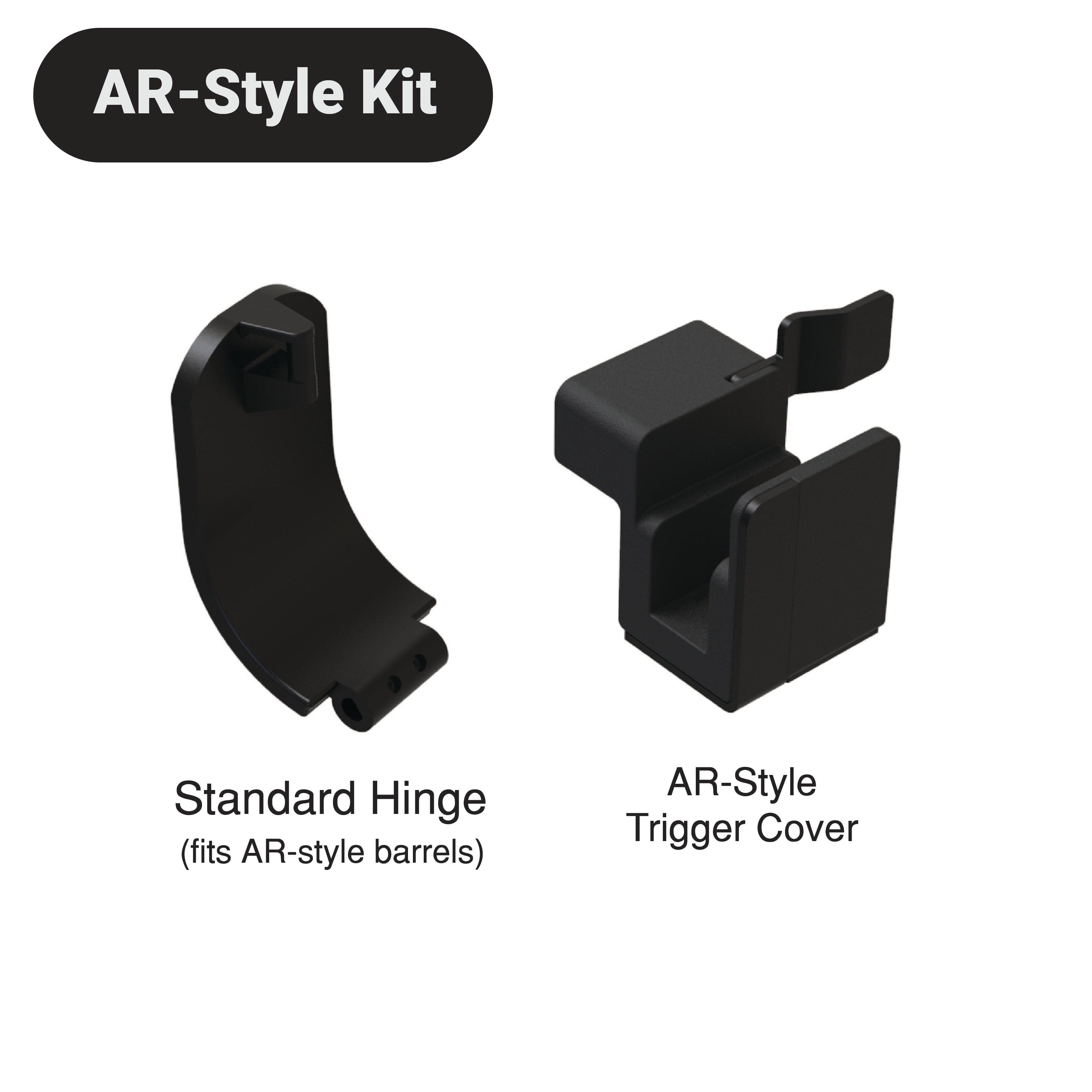 AR-Style Kit: the standard hinge and the AR-style trigger cover